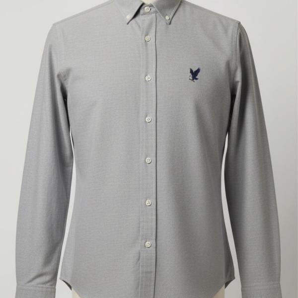 Mens Grey Poplin Shirt