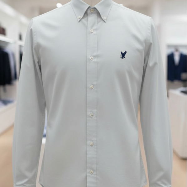 Mens Grey Poplin Shirt